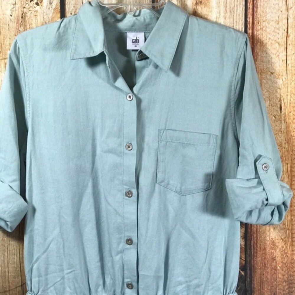 CAbi Alexa button front romper Medium 3/4 Sleeve has pockets luxury style - Picture 3 of 5